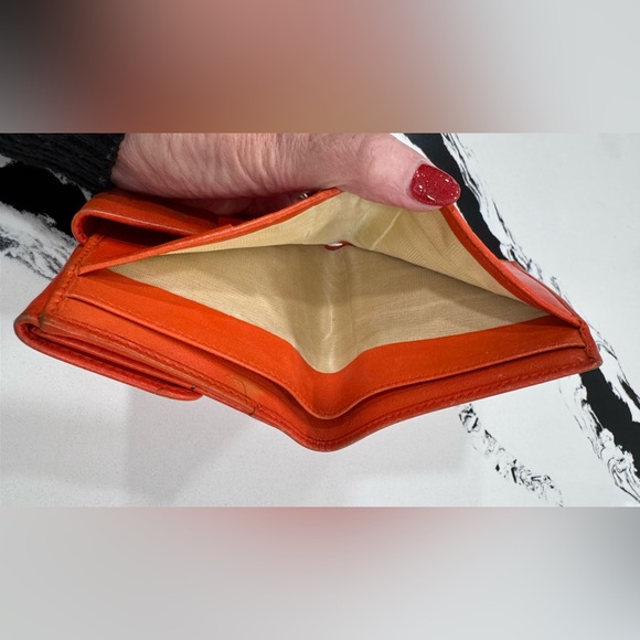 ✨ Vintage Gucci Bamboo Bar Wallet Burnt Orange Leather Bifold Italy - Picture 13 of 16